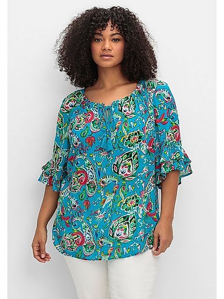 sheego by Joe Browns Tunika Große Größen mit Paisleydruck und Rüschenärmeln günstig online kaufen