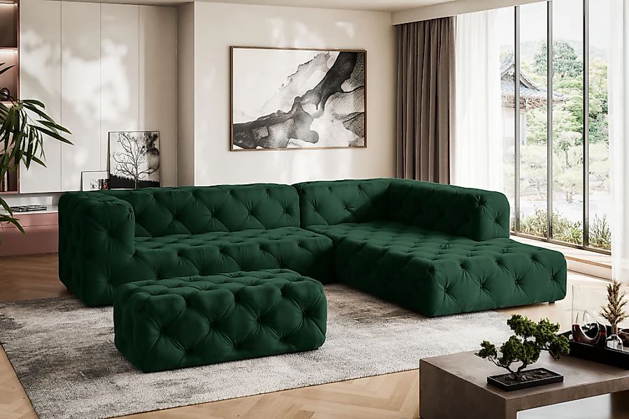Home affaire Ecksofa "FOLLINA" L-Form, mit klassischer Chesterfield-Knopfhe günstig online kaufen