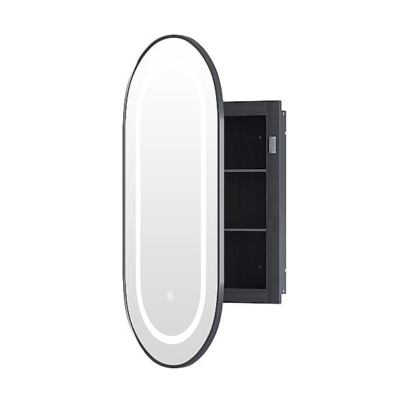radelldar Badezimmerspiegelschrank oval mit Beleuchtung Spiegelschrank günstig online kaufen