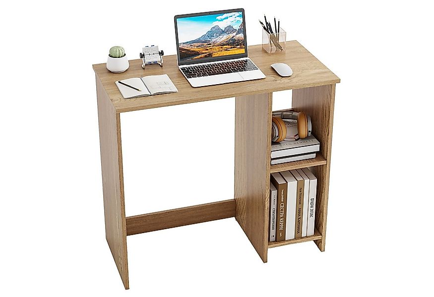 COSTWAY Schreibtisch, mit 2 Fächern, für kleine Räume, bis 130kg, 80x40x74c günstig online kaufen