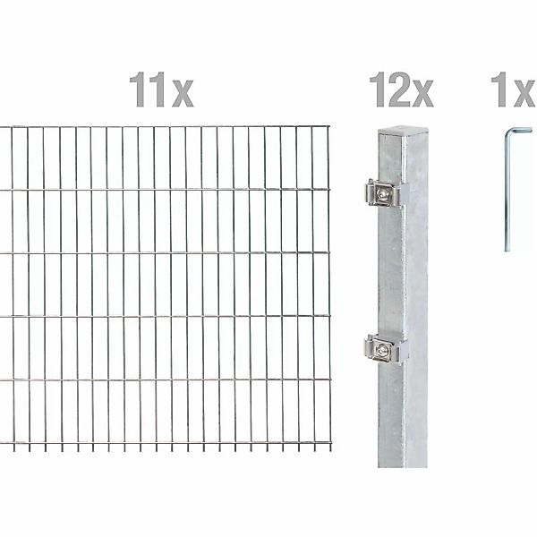 Alberts Doppelstabmattenzaun Grundset, (Set), Höhe: 80-160 günstig online kaufen