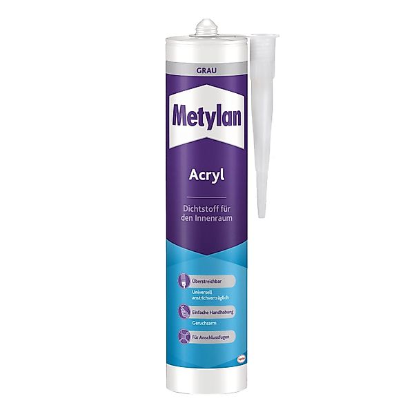 Metylan Acryl Dichtstoff Wand & Decke 300 ml Kartusche Grau günstig online kaufen