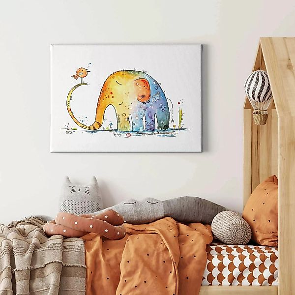 Bricoflor Elefant Wandbild Im Gemälde Stil Kunst Leinwand Bild Mit Tieren F günstig online kaufen