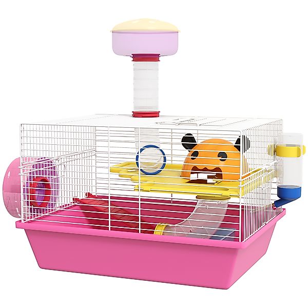 PawHut Käfig für Hamster Ratte Nagetier mit Plattform, Trinkflasche, Rad, H günstig online kaufen