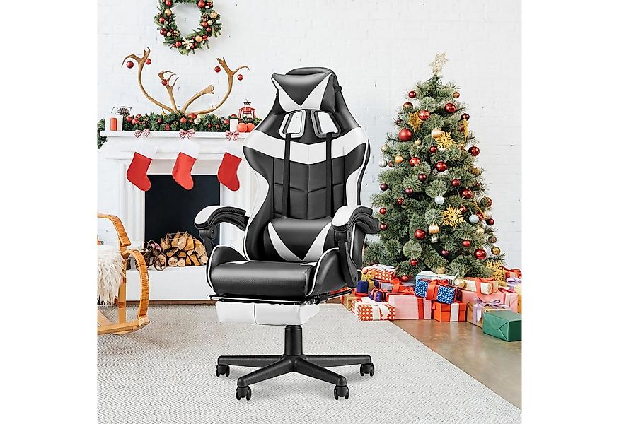 Ferghana Gaming-Stuhl Gaming Sessel mit Fußstütze,Kopfstütze,MassageLendenk günstig online kaufen