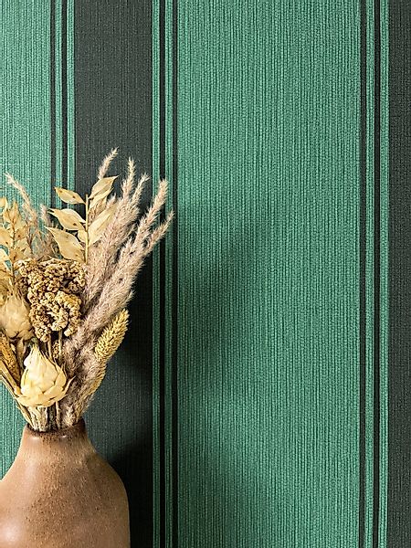 Newroom Vliestapete, Grün Tapete Modern Streifen günstig online kaufen