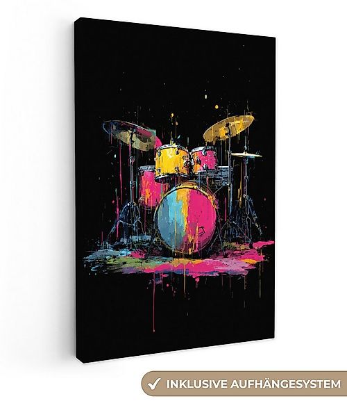 OneMillionCanvasses® Leinwandbild Schlagzeug - Bunt - Farbe - Lebendig, Fot günstig online kaufen