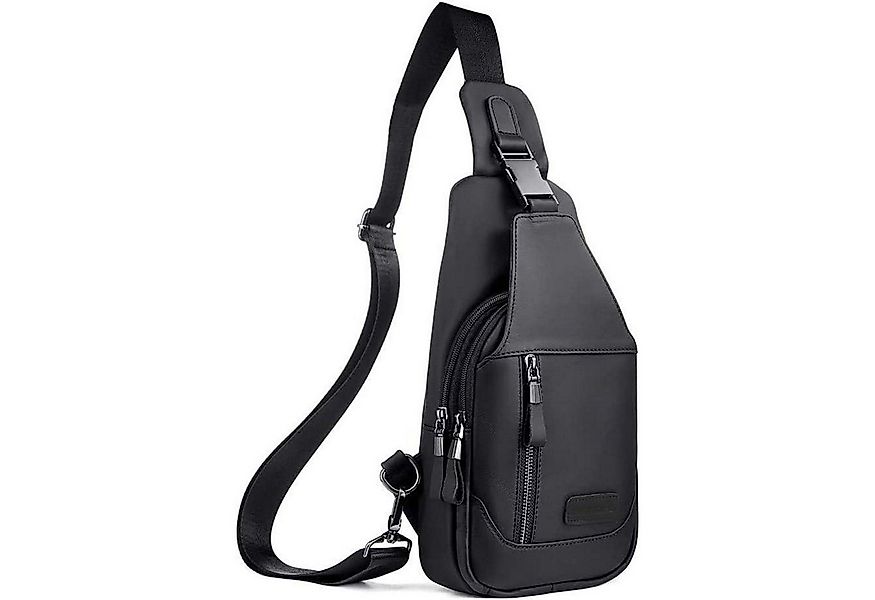 LuxusKollektion Freizeitrucksack Herren Brusttasche Echtes Leder Schwarz 30 günstig online kaufen