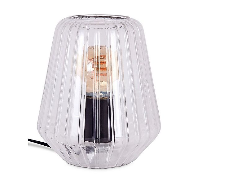 hofstein Tischleuchte Tischlampe aus Metall/Glas in Schwarz/Klar, ohne Leuc günstig online kaufen