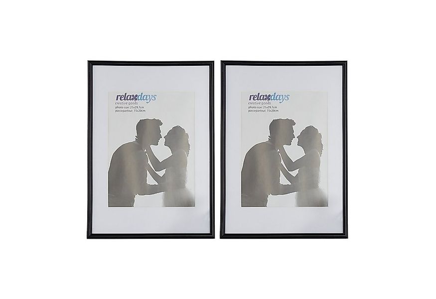 relaxdays Bilderrahmen 2er Set A4, schwarz günstig online kaufen