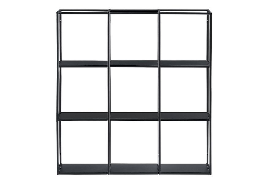 en.casa Wandregal, »Jelsa« Metallregal mit 9 offenen Ablagen Schwarz 100 x günstig online kaufen