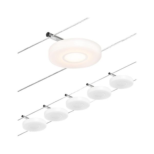 LED Seilsystem Basisset Discled in Chrom-matt und Chrom 5x 4,5W 1500lm günstig online kaufen