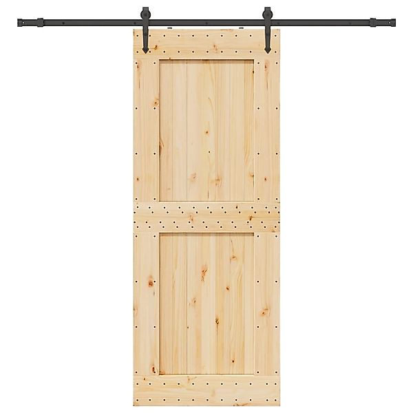 vidaXL Schiebetür mit Beschlag 90x210 cm Massivholz Kiefer 3332745 günstig online kaufen