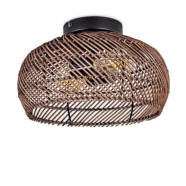 hofstein Deckenleuchte moderne Deckenlampe aus Metall/Rattan günstig online kaufen
