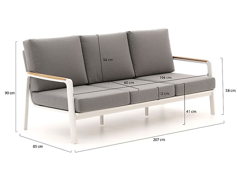 Bellagio Ciane Gartensofa 3-Sitzer 207 cm günstig online kaufen