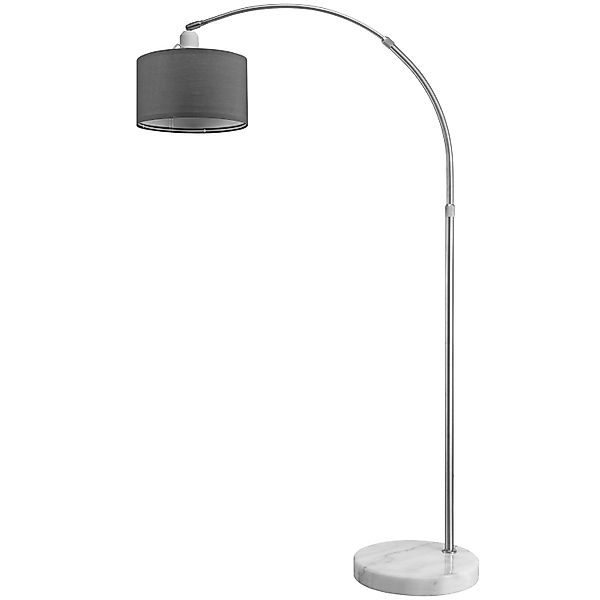 monzana Bogenlampe, Bogenlampe, Stoffschirm Grau Marmorfuß 150-175 cm Höhen günstig online kaufen