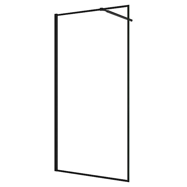 AICA 100x200cm Walk In Schwarz Aluminiumrahmen Duschwand mit Flexiblen Stab günstig online kaufen