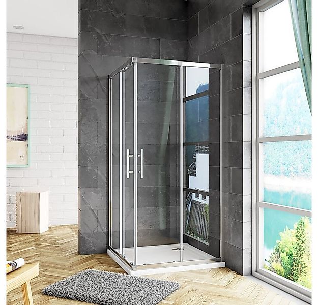 duschspa Eckdusche Schiebetür Eckeinstieg Duschkabine Glastür Dusche 195cm günstig online kaufen