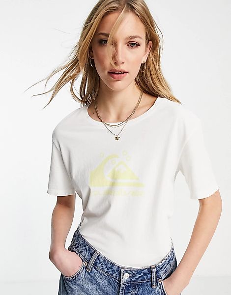 Quiksilver – T-Shirt in Weiß mit Logo günstig online kaufen