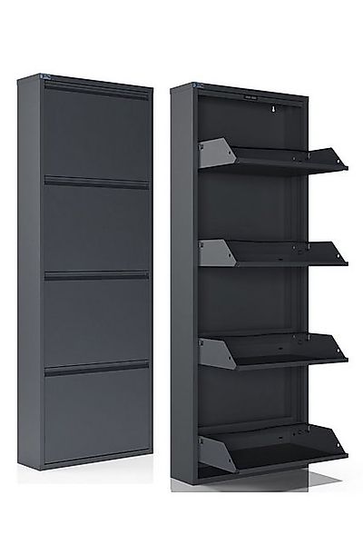 Kaufexpress GmbH Schuhschrank Metall-Schuhregal mit 4 Klappen – schmal, pla günstig online kaufen