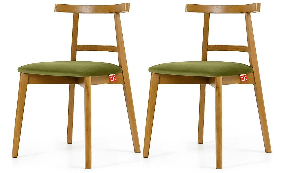 KONSIMO Holzstuhl 2er-Set   ¦ grün ¦ Maße (cm): B: 47 H: 76 Stühle > Polste günstig online kaufen