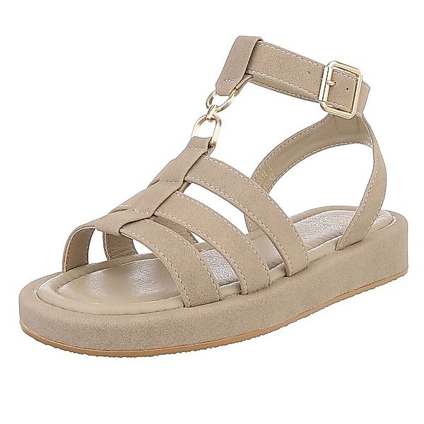 Ital-Design Beige Sandalen mit verstellbaren Riemen günstig online kaufen