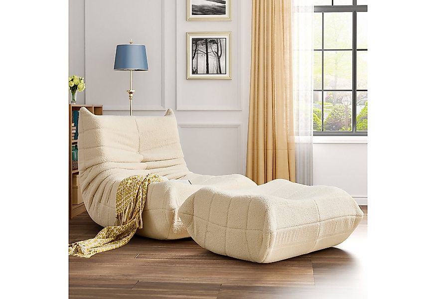 STILVORA Sitzsack Relaxsessel Indoor-Lazy Sofa mit Fußstütze & Hochelastisc günstig online kaufen