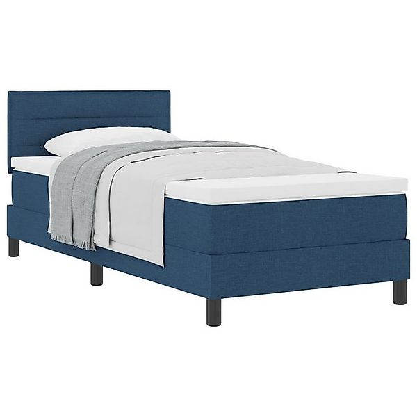 vidaXL Bett Boxspringbett mit Matratze Blau 80x200 cm Stoff (1-tlg) günstig online kaufen