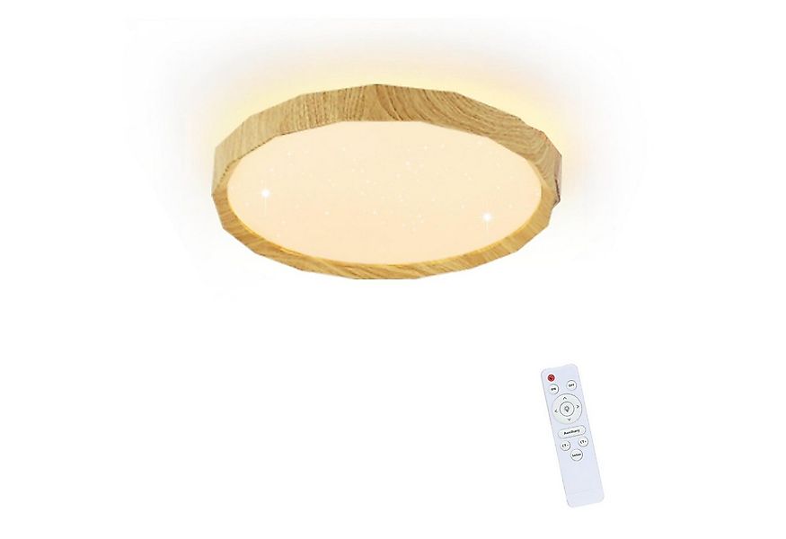 Nettlife LED Deckenleuchte Sternenhimmel Holz Dimmbar mit Fernbedienung Dec günstig online kaufen