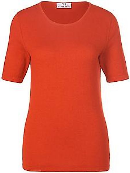 Rundhals-Pullover aus Seide Kaschmir Peter Hahn orange günstig online kaufen