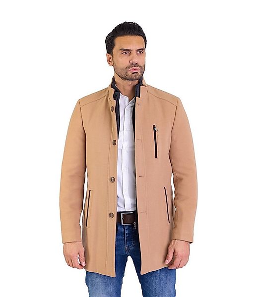Denim Distriqt Wintermantel Herren Slim Fit Wintermantel Stehkragen Beige 5 günstig online kaufen