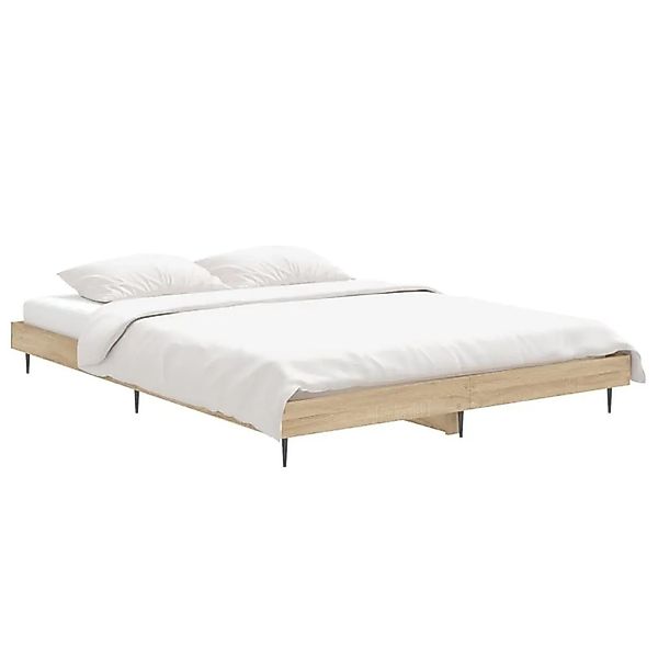 vidaXL Bettgestell Sonoma-Eiche 135x190 cm Holzwerkstoff 832288 günstig online kaufen