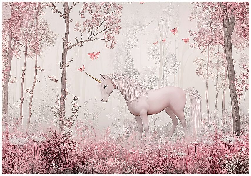 Wallarena Fototapete Kinderzimmer Mädchen Einhorn Rosa günstig online kaufen