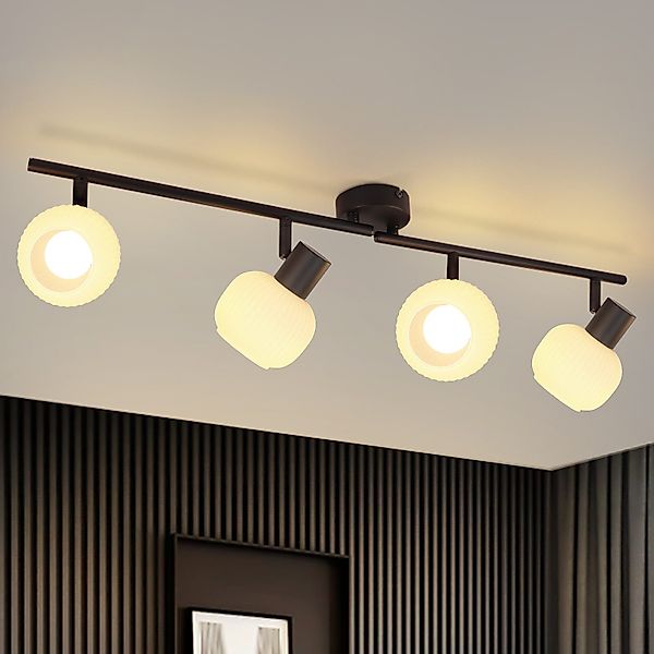 Nettlife Deckenstrahler Weiß Glas E14 Deckenleuchte 3/4/6 Flammig Innen Lam günstig online kaufen