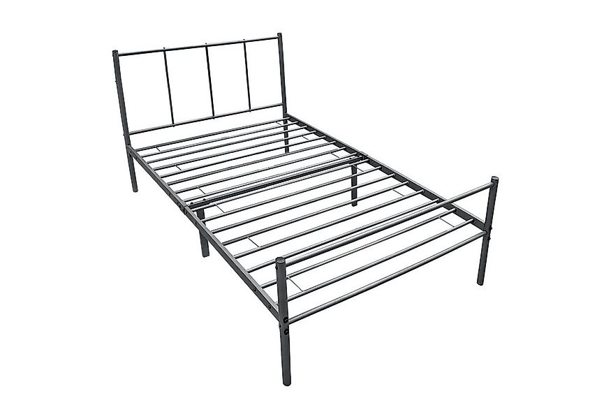 en.casa Metallbett, »Laos« Bettgestell Stahlrahmen 90x200 cm Dunkelgrau, ma günstig online kaufen