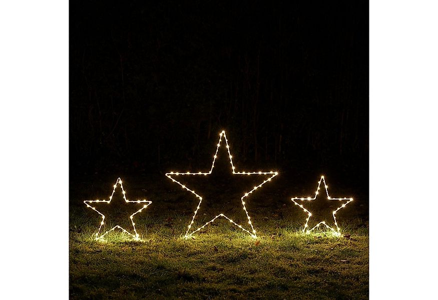 Lights4fun LED-Stern für außen 3er Set Osby LED Stern Stableuchten Weihnach günstig online kaufen
