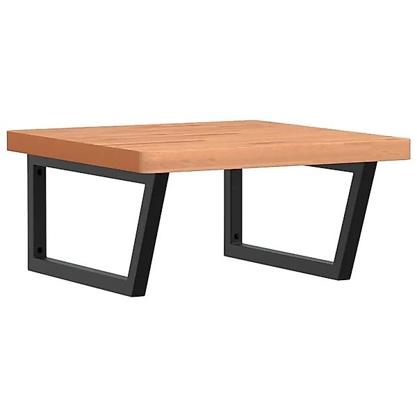 vidaXL Waschbeckenregal Wandmontage Stahl und Massivholz Buche 3302515 günstig online kaufen