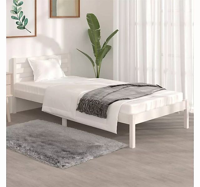 furnicato Bett Massivholzbett Kiefer 90x190 cm Weiß günstig online kaufen