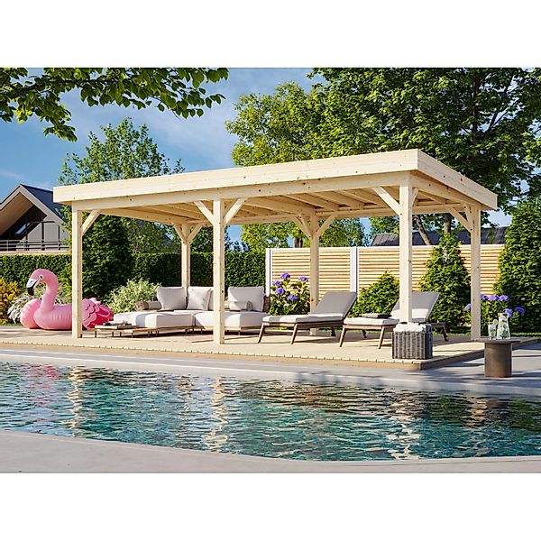 Palmako Pavillon Lenna 588 x 300 cm Lackiert Weiß FSC® günstig online kaufen