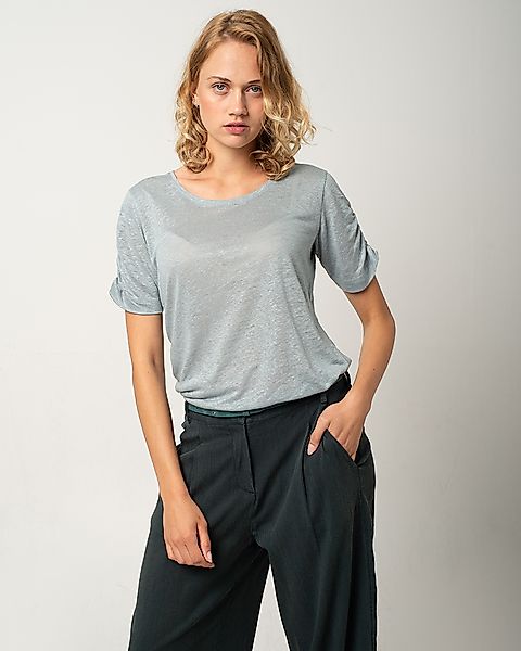 Leinenshirt Mit Ärmelraffung 'Linen Shirt' günstig online kaufen