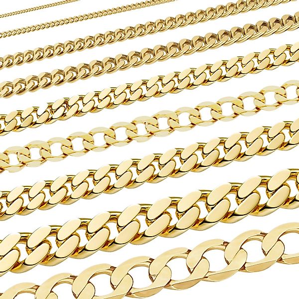 HOPLO Panzerkette Goldkette Panzerkette Länge 19cm - Breite 2,6mm weit - 33 günstig online kaufen