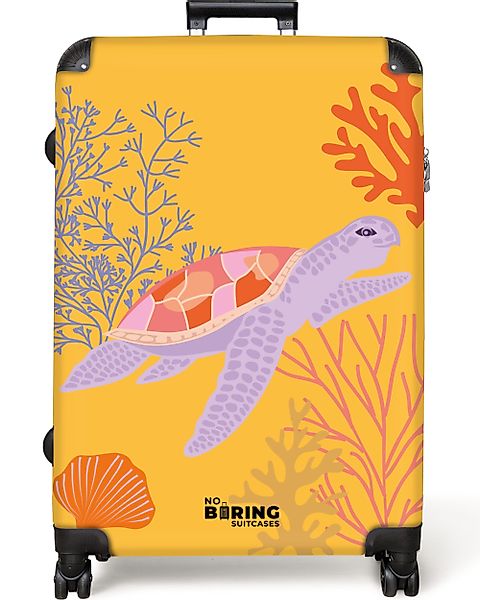 NoBoringSuitcases.com© Hartschalen-Trolley Gelb mit Schildkröte 77 günstig online kaufen