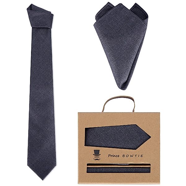 Prince BOWTIE Krawatte und Einstecktuch im Set Farbe anthrazit Größe: One S günstig online kaufen