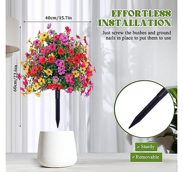 Kunstpflanze UV -resistente Pflanzen Faux Plastik Grüne Sträucher, Coonoor günstig online kaufen