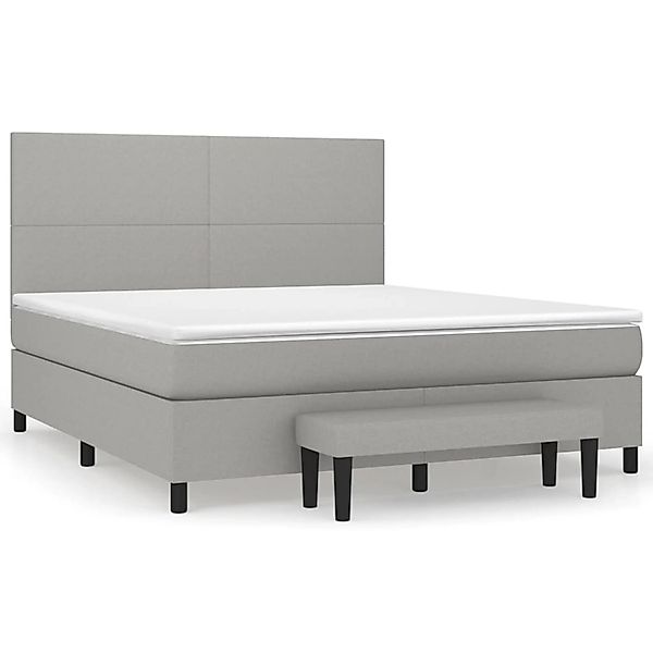 vidaXL Boxspringbett mit Matratze Hellgrau 160x200 cm Stoff1398246 günstig online kaufen