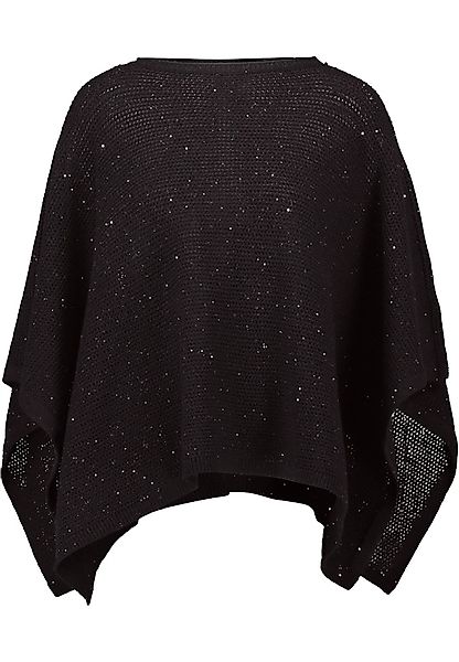 Zero 2-in-1-Strickjacke "zero Poncho mit Glitzersteinchen", Ziersteine günstig online kaufen