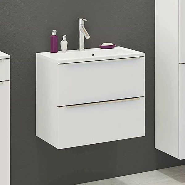 Waschschrank in Weiß Einlass-Waschbecken günstig online kaufen