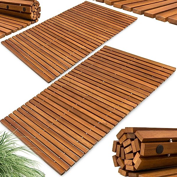 Deuba Badematte, Höhe 2.5 mm, Rutschhemmend, Holz, Badvorleger, 2x Badvorle günstig online kaufen