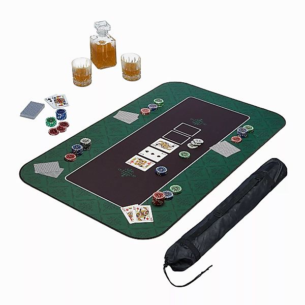 relaxdays Spieltisch Pokermatte 100x60, Grün günstig online kaufen