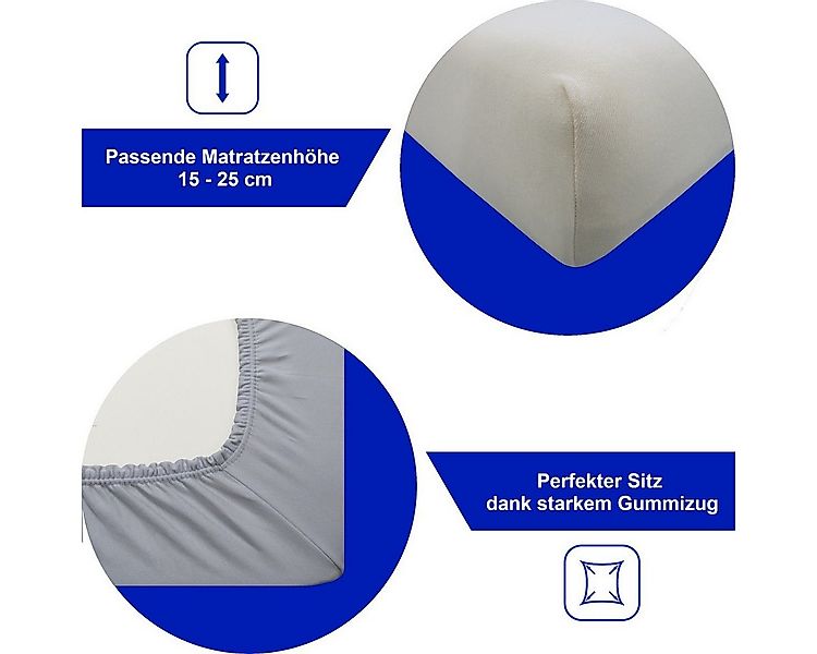 DUKAL Spannbettlaken Spannbettlaken aus hochwertigem DOPPEL-Jersey, 100% Ba günstig online kaufen